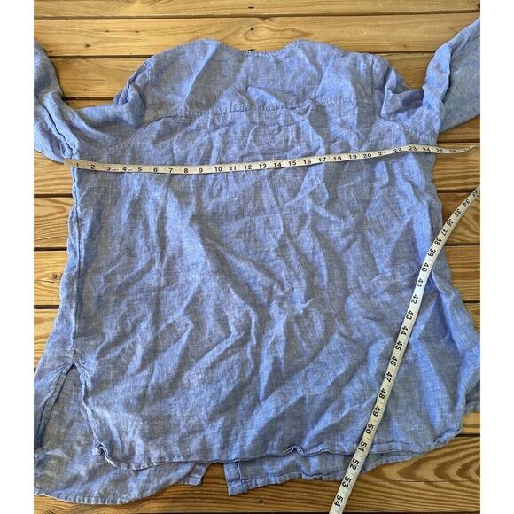 Tahari 100% Linen Button Up Shirt Size 2X Women’s Blue - Picture 6 of 7